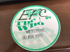 The Who - Veteran's Stadium Philadelphia - 10 July 89-backstage pass after show - Bild 1 von 2