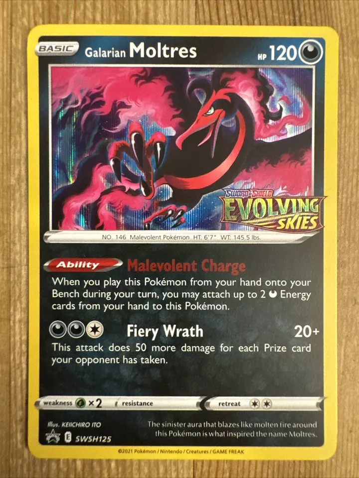 Galarian Moltres - SWSH125 - PreRelease Pokemon Promo Sword Shield Holo Card NM - Image 1 of 2