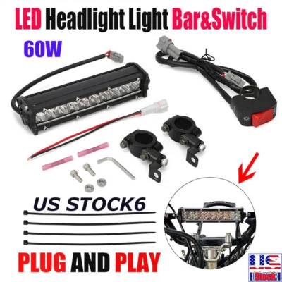 LED Headlight Light Bar&Switch Kit For Yamaha  YFZ50 YFZ450R/X Raptor 700 TRX90X - Image 1 of 4