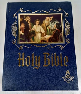 Vintage Masonic Bible (Large 9" x 12" x 2.7") 1971 Free Masons - Picture 1 of 10