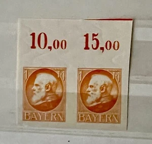 Bayern Bavaria Mi 104 U Pair MNH Stamps cat2000€ - Picture 1 of 1