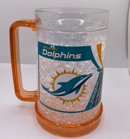 Miami Dolphins Football Crystal Freezer Beer Kühlglas 0,4 Ltr Cover