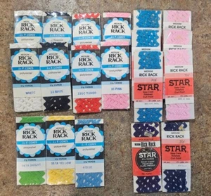 Rick Rack Vintage Lot 0f 19 J & P Coates / STAR American Thread - New In Package - Picture 1 of 6