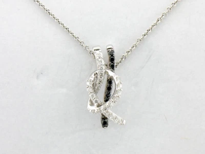 Colar pingente LeVian ouro branco 14K 18" com 0,23 cts branco e diamante G-H SI1 - Imagem 1 de 4