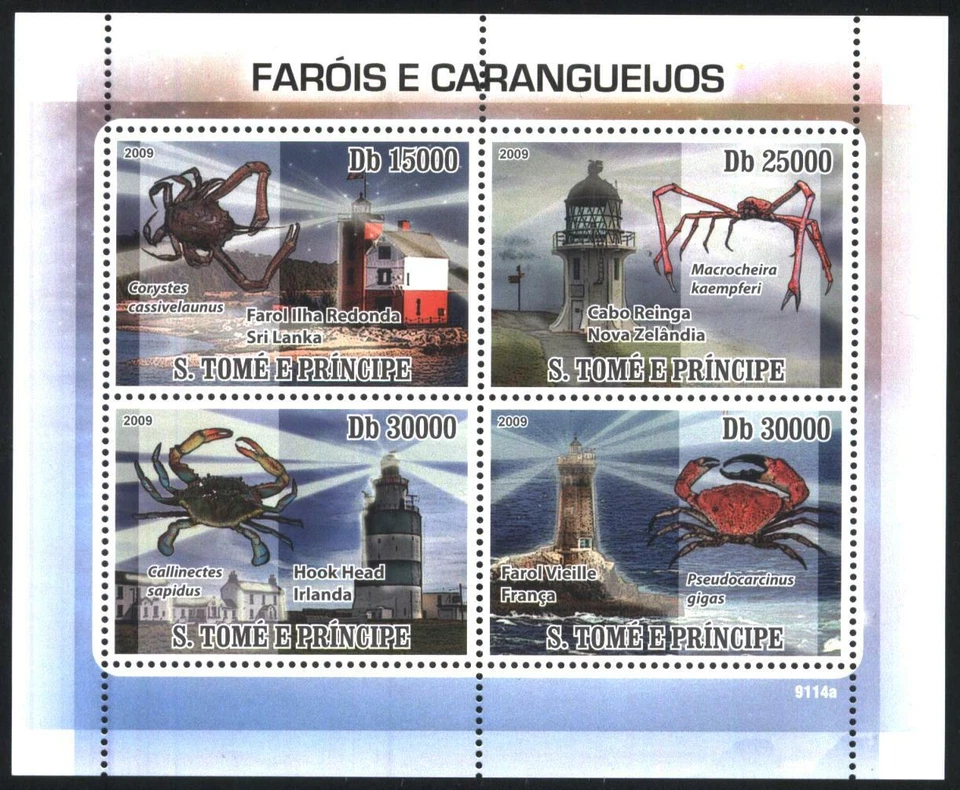 Mint S/S Lighthouses and Crabs  2009  from Sao Tome and Principe  avdpz - Image 1 of 1