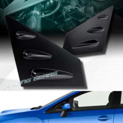 REJILLAS DE VENTANA LATERALES ABS NEGRAS CUBIERTA DE CUCHARA VENTILACIÓN AJUSTE 15-21 SUBARU WRX STI SEDAN Foto 1 de 3