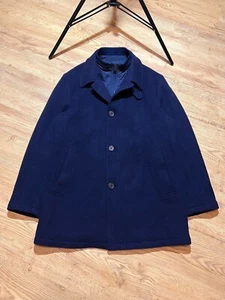 Polo Ralph Lauren Wool Pea Coat Navy Zipper Men's Size 40R M-L - Picture 1 of 18