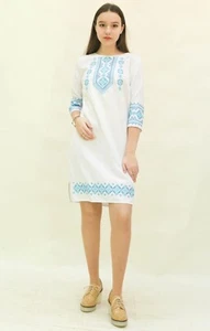 Vibrant Ukrainian Vyshyvanka Flowers Embroidered dress(size S) - Picture 1 of 3