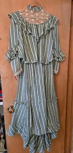 Nice Antique Victorian Two Piece Dress / Long Sleeve Top & Full Skirt with Train - Picture 1 of 24