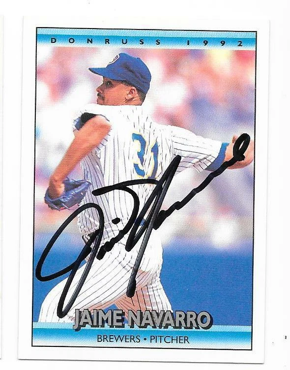 JAIME NAVARRO 1992 DONRUSS AUTOGRAPHED SIGNED # 705 BREWERS - Image 1 of 1