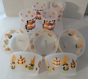 Lot of Gnomes Truck 15 oz, Plastic Tumbler Cups (4) & Bowls (5,) Thanksgiving - Picture 1 of 16