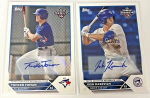 2023 Topps Pro Debut BLUE JAYS AUTO TUCKER TOMAN & JOSH KASERVICH AUTOGRAPH - Picture 1 of 1