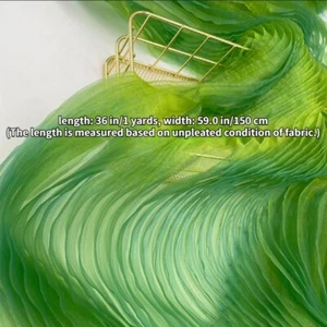 1 Yard Organza Pleated Mesh Fabric Sheer Ruffled Gauze Dress Frill DIY Sewing - Picture 1 of 22