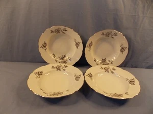 EMBASSY (POLAND) "Rosalie"4 Rimmed Soup Bowls 8 3/8" - Picture 1 of 5