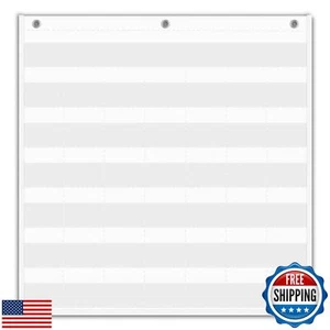 EAMAY Classroom Monthly Calendar Pocket Chart for 2.75 * 2.75 Cards,Homeschoo - Picture 1 of 5