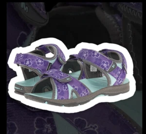 Girl Merrell Purple and Teal Surf Strap Sandals 2.0 size 4 Girl Preloved - Picture 1 of 8
