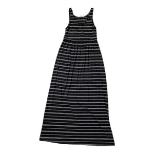 Womens Small Black Athleta Maxi Dress White A-Line Comfort Stretch Summer Spring - Picture 1 of 8