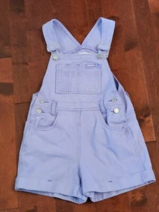 Jordache Girls Short Denim Overalls Small Purple Vintage - Picture 1 of 12