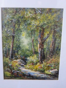 Original Gouache Gemälde gelistet Illinois Künstler 1869-1934 Geor f. Schult - Bild 1 von 5