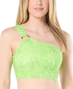 Michael Kors Womens O-Ring One Shoulder Bikini Top Green - Picture 1 of 1