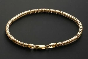 Solid 9ct Gold Franco Bracelet - 7.5 inch - UK Hallmarked - Picture 1 of 6