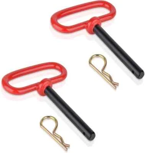 2 piezas pasadores de enganche de remolque de 1/2 pulgada y clip mango recubierto de goma mango rojo acceso - Imagen 1 de 7