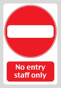 KEIN ZUTRITTSPERSONAL NUR Schild Aufkleber Vinyl Gesundheit und Sicherheit 210 mm x 297 mm - Bild 1 von 1
