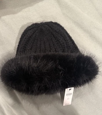 Gorro Anthropologie de piel negro nuevo con etiquetas Foto 1 de 4