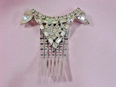 Peine de pelo Art Deco con estrás Foto 1 de 4