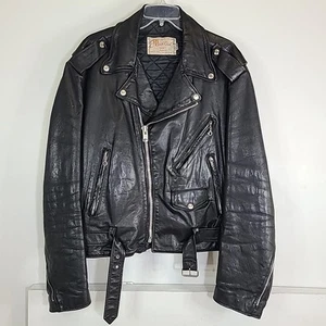 Vintage Excelled Lederjacke Herren Gr. 46 schwarz USA Biker Motorrad 80er 90er - Bild 1 von 12