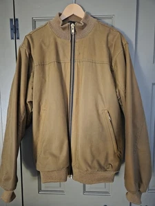 Filson Ranger Oil Cloth Waxed Bomber Jacket W/ Wool Trim Size XL - Picture 1 of 8