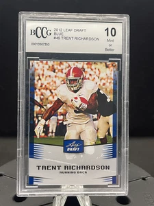 Leaf Draft Trent Richardson #49 2012 azul BCCG 10 - Imagen 1 de 2