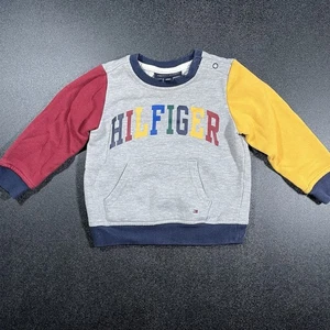 Tommy Hilfiger Baby Crewneck Sweatshirt Colorblock Size 18 Months Logo Spellout  - Picture 1 of 5