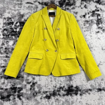 Banana Republic Blazer Womens Size 2 Yellow Corduroy Double Breasted Preppy - Image 1 of 4