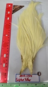 #1 LG Neck-Cape " Sulphud Yellow " Dry Fly Hackle for size #28 to #6 - Picture 1 of 4