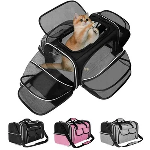 Soft Sided Pet Carrier Airline Approved, 4 Sides Expandable Collapsible Cat C... - Picture 1 of 6