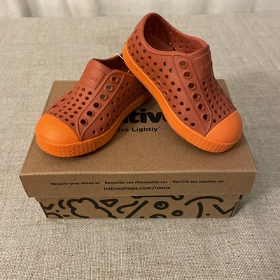 Native Jefferson 橙色儿童蹒跚学步儿童懒人鞋 C5 — 第 1/4 张图片