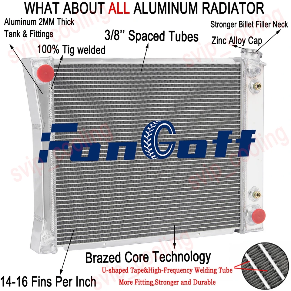 4 Row Radiator Fit 1985-93 1990 Chevy GMC C/ G/ K/ R/ V 10 20 30 1500 2500 Truck - Image 1 of 4