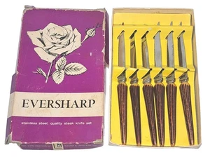 Juego de 6 cuchillos para carne de acero inoxidable Everysharp de colección de 6 ciervos de asta sintética - Imagen 1 de 5