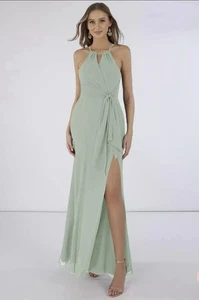 AZAZIE Women’s Bridesmaid Long Dress Sage Green Alva Size A10 - Picture 1 of 19