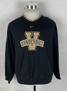 VTG Nike Vanderbilt Commodores Center Swoosh Black Windbreaker Pullover Small - Picture 1 of 9