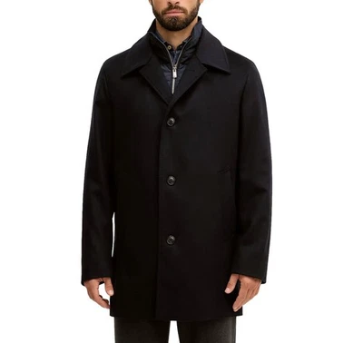 BOSS Manteau En Laine Et Cachemire H Clark Bib S 254 50551087 Couleur Noir - Photo 1/4