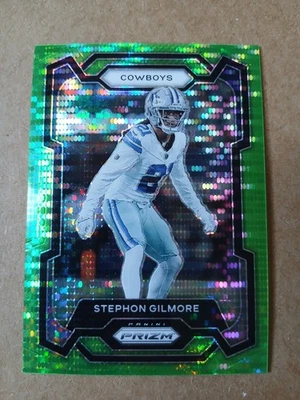 2023 Panini Prizm - Stephon Gilmore #77 Neon Green Pulsar Prizm - Image 1 of 4
