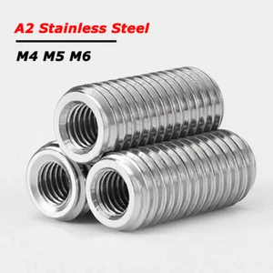 M4 M5 M6 Threaded Adapter Inserts Male Female Reducer Screw Nut A2 304 Stainless - Picture 1 of 7