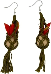 Pendientes Macramé Plant in a Pot - Estilo Bohemio - Pendientes Ligeros Calidad - Imagen 1 de 3