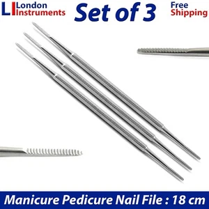 Chiropody Podiatry Ingrown Toenail Blacks File Double Ended Sides Edges Set of 3 - Picture 1 of 6