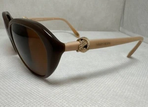 TIFFANY&CO TF 4098 8151/3B POLISHED BROWN ROUND AUTHENTIC SUNGLASSES 56-16 - Picture 1 of 9