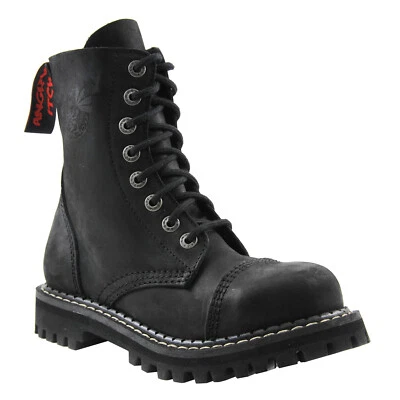 Angry Itch 8-Loch Gothic Punk Army Ranger Vintage Lederstiefel - Bild 1 von 4