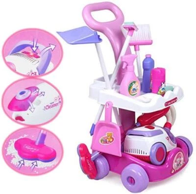 deAO Carrello di Pulizia Bambini,Aspirapolvere Giocattolo Bambini,Set Pulizia Ba - Immagine 1 di 4