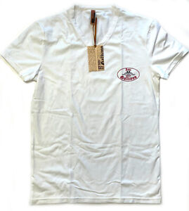 John Galliano T-Shirt Herren kurzarm weiß Designer Shirt V-Neck Gr. S und M
